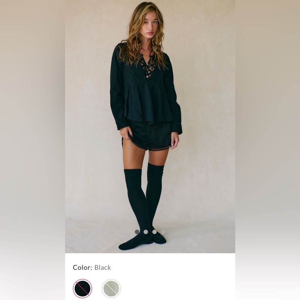 Free People Seas The Day Top in Black Size XS/S NWT